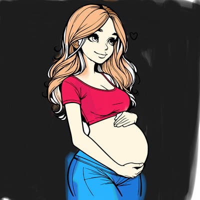 realistic pregnant girl