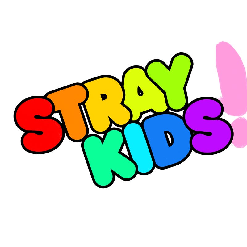 bubble letters saying stray kids