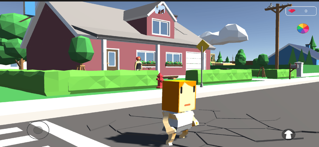 A character exploring a 3D blocky neighborhood in Blox Rbx World