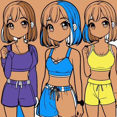 a cute realistic girl wearing athletic clothes