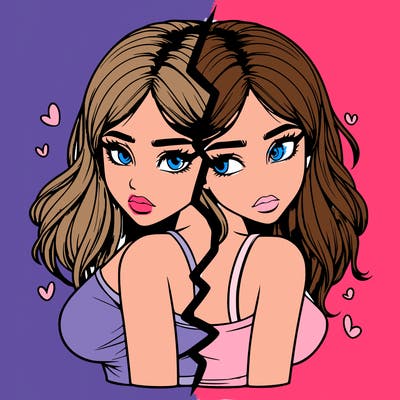 realistic girl split