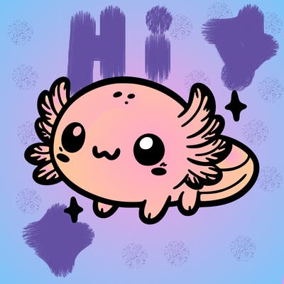 cute easy baby axolotl