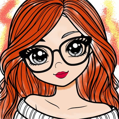 girl with beautiful eyes, hair, and glasses