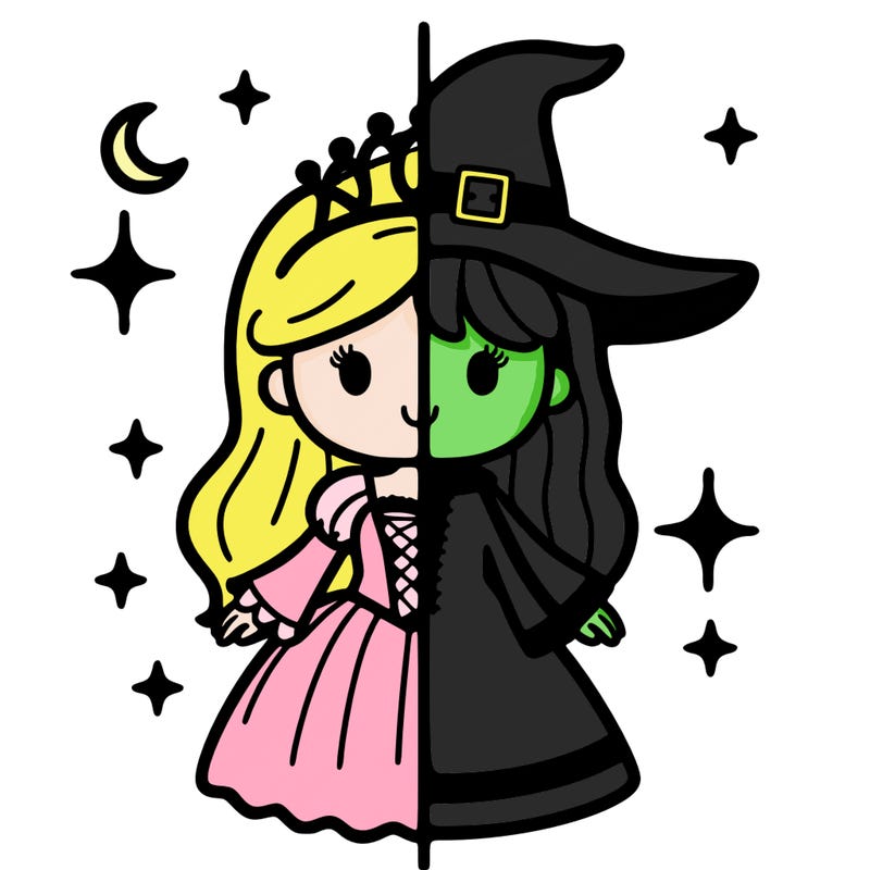 split princess and witch