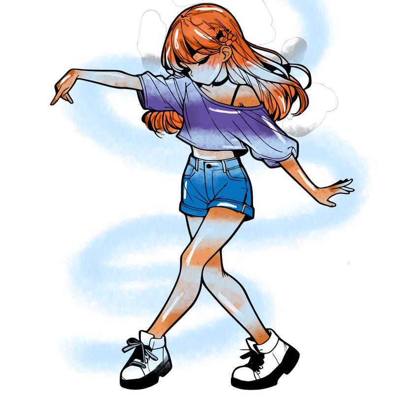 realistic girl danceing