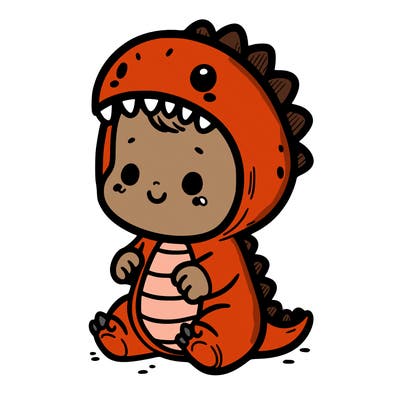 baby in a dinosaur costume