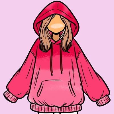 girl in oversized hoodie
