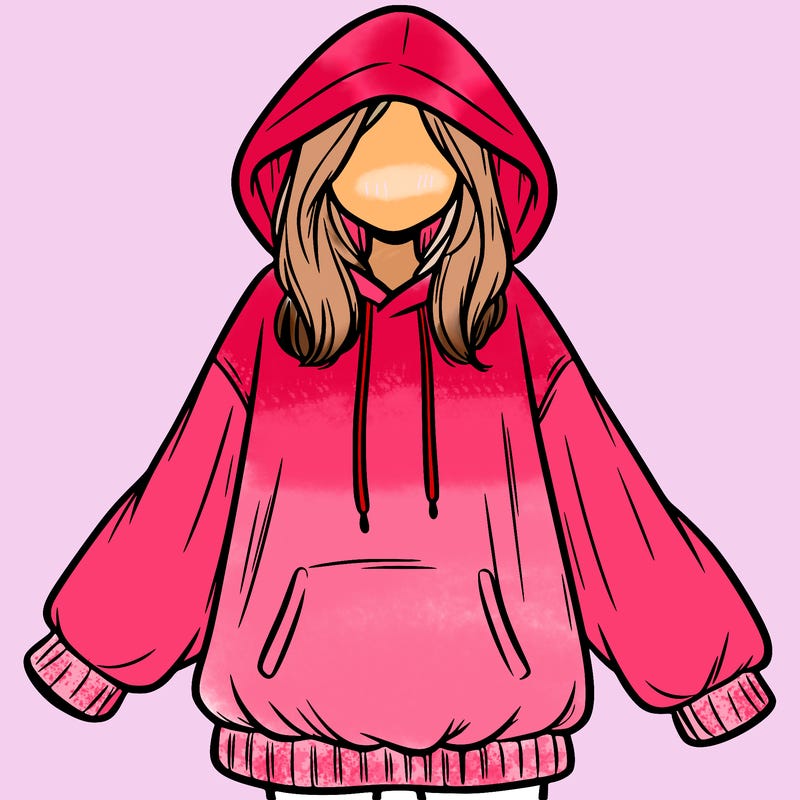 girl in oversized hoodie
