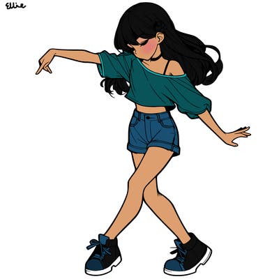 realistic girl danceing