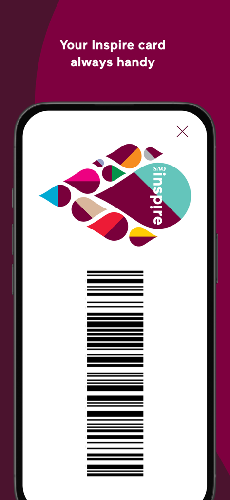 Société des alcools du Québec - Digital SAQ Inspire loyalty card with barcode displayed on a smartphone screen