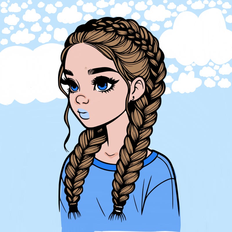 realistic girl with braids