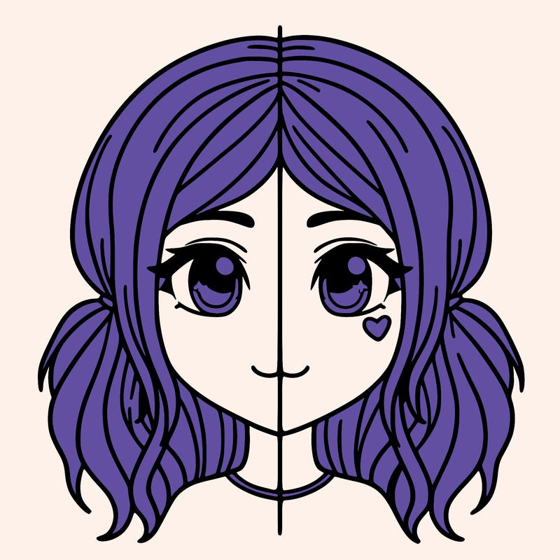 split girl just the face