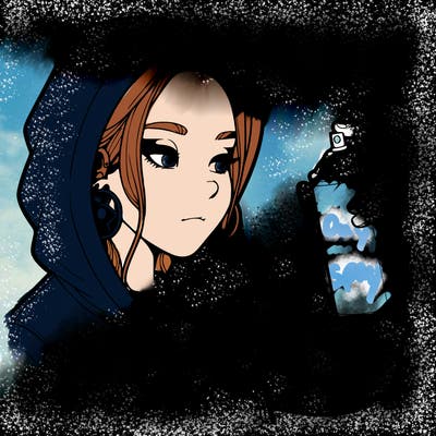 a realistic girl, spray painting