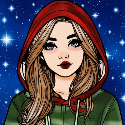 realistic girl with a hoodie