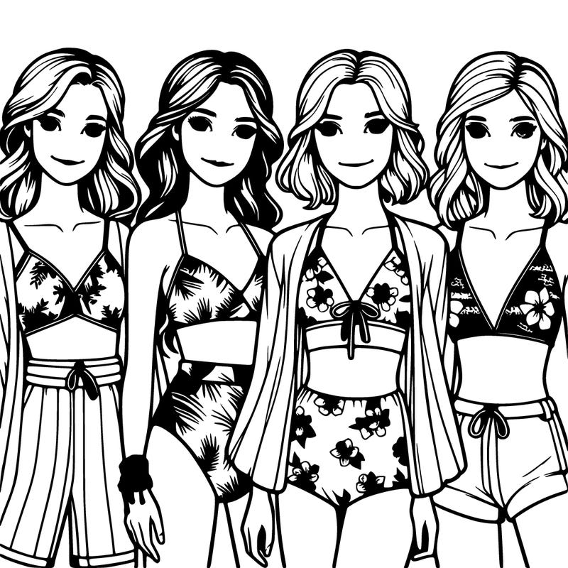 realistic girls in swimsuits