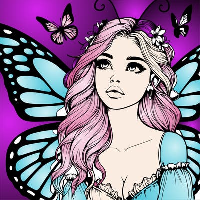 butterfly fairy realistic girl
