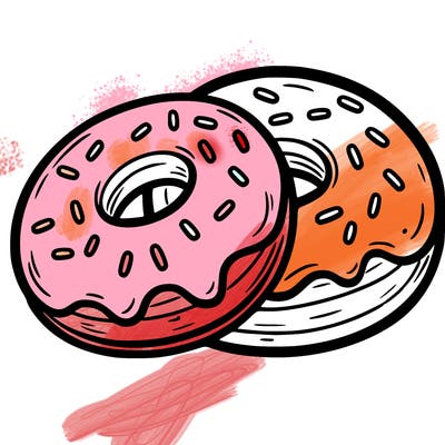 a piece of food doughnuts