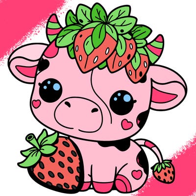 cute strawberry cow