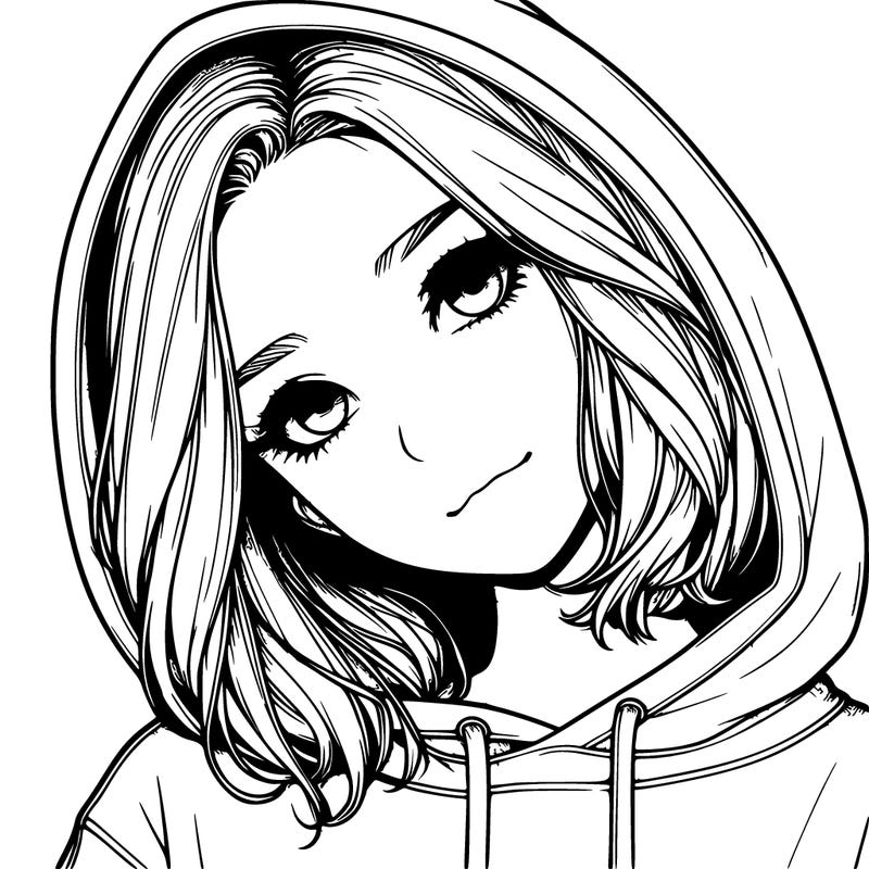 realistic girl with hoodie