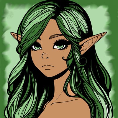 elf girl realistic dark fantasy
