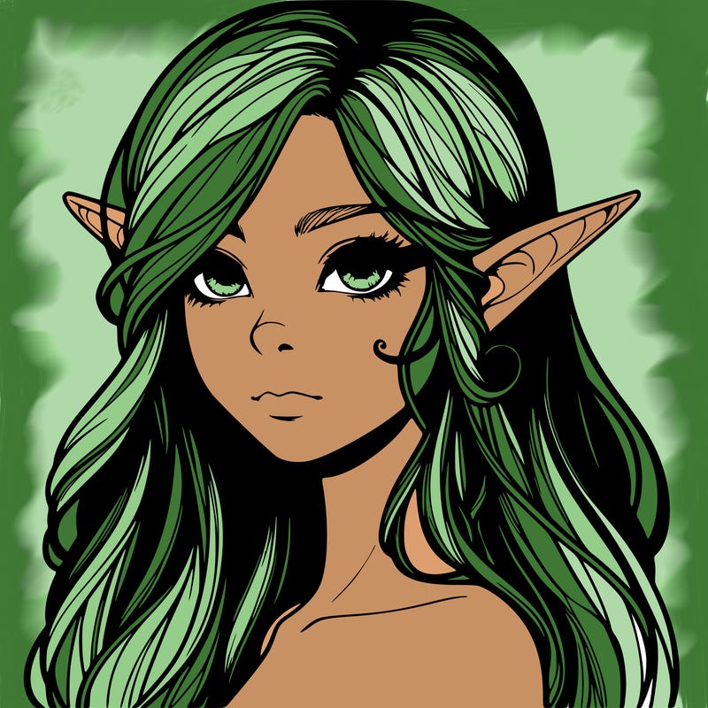 elf girl realistic dark fantasy