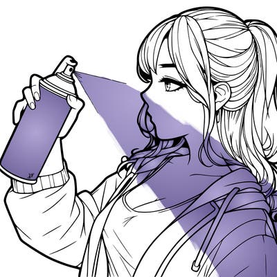 a realistic girl spray, painting