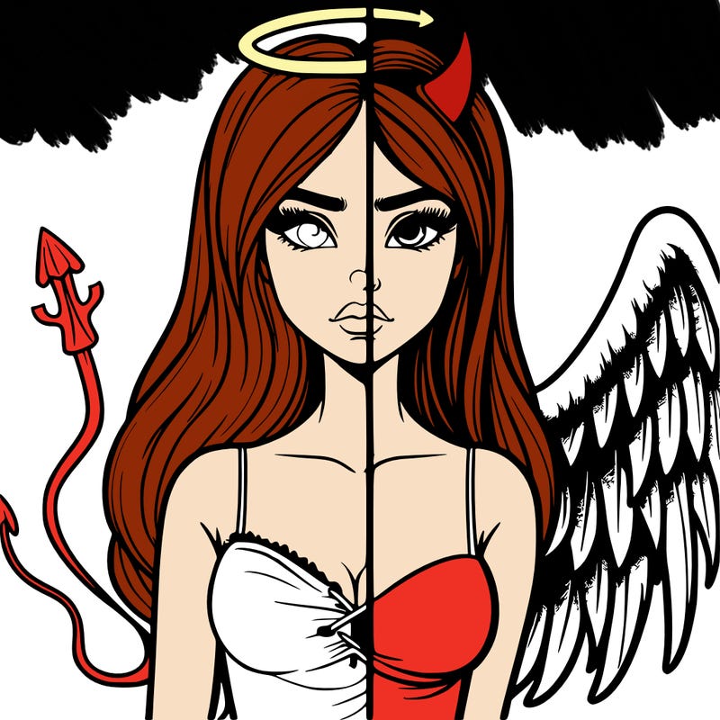 devil vs angel realistic girl