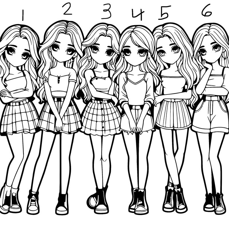 a group of girls realistic