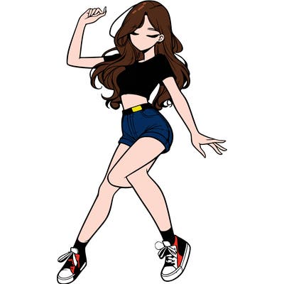 realistic girl dancing