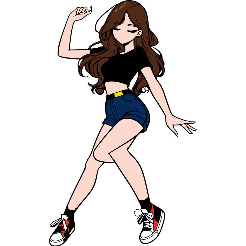 realistic girl dancing