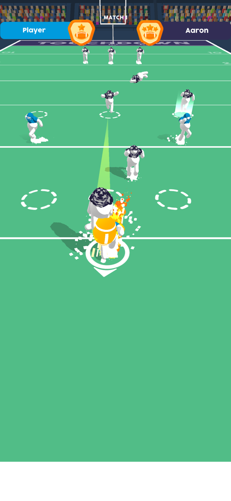 Ball Mayhem player running with the ball to score a touchdown