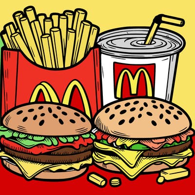 mcdonald’s cheeseburgers and fries