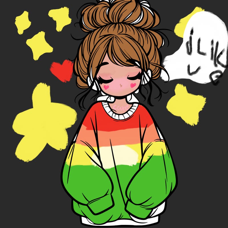 girl with baggy sweatshirt and messy bun