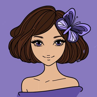 woman with butterfly short hair