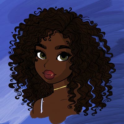 girl with curly hair realistic