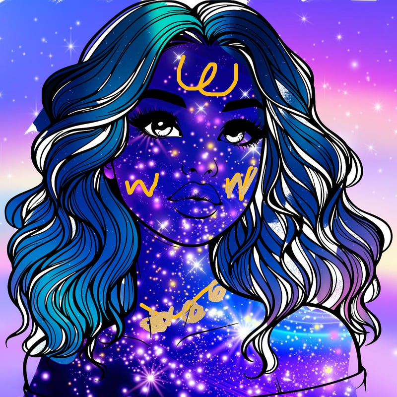 realistic girl with wavy hair and lips