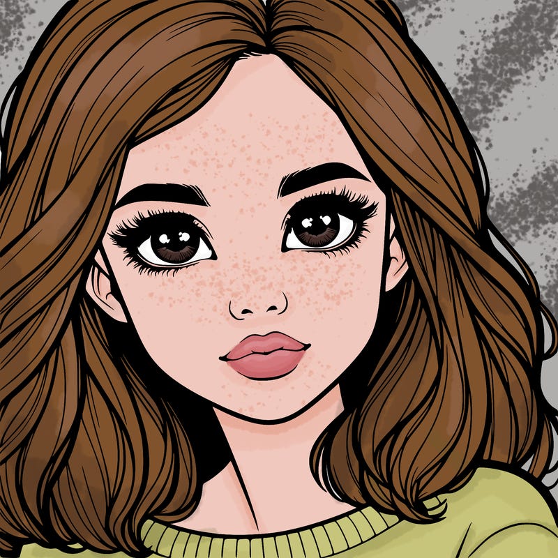 realistic girl whith cute eyes