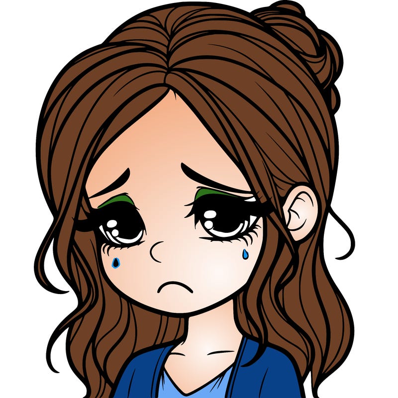 realistic girl sad