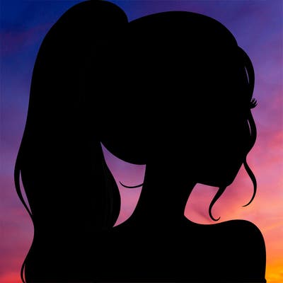 a beautiful and realistic girl with a high pony tail