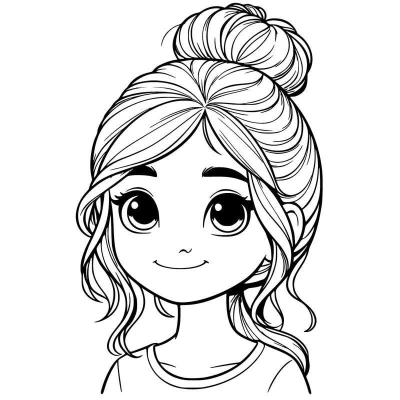 realistic 5 year old with bun