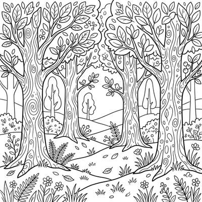 Immerse yourself in the calming beauty of nature with this exquisite Trees coloring page, thoughtfully designed for seniors. Its large print and distinct lines make it an ideal choice for a relaxing and engaging artistic experience.