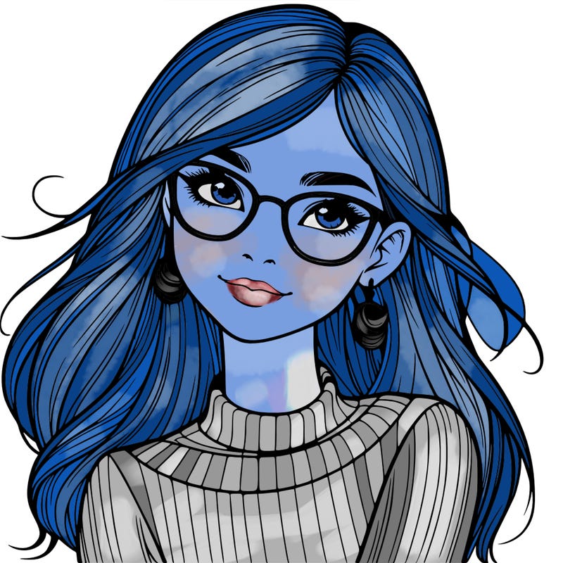 realistic girl with glasses