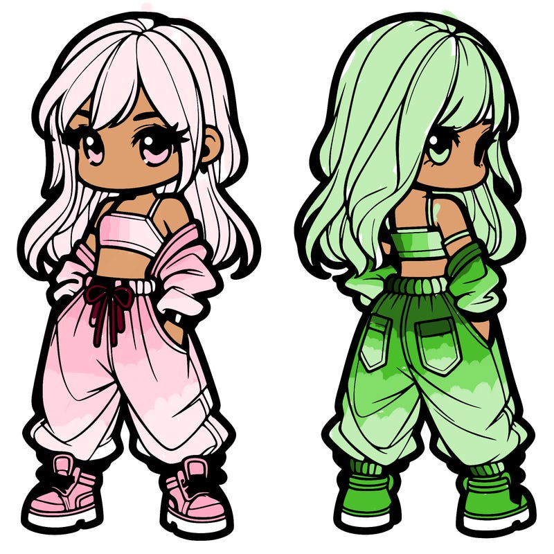 girl in crop top and baggy pants