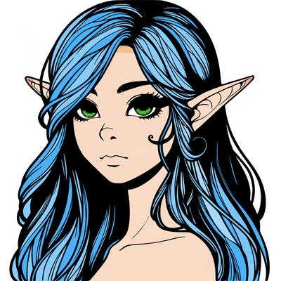 elf girl realistic dark fantasy