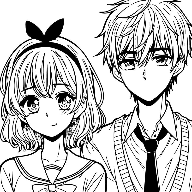 manga girl and boy