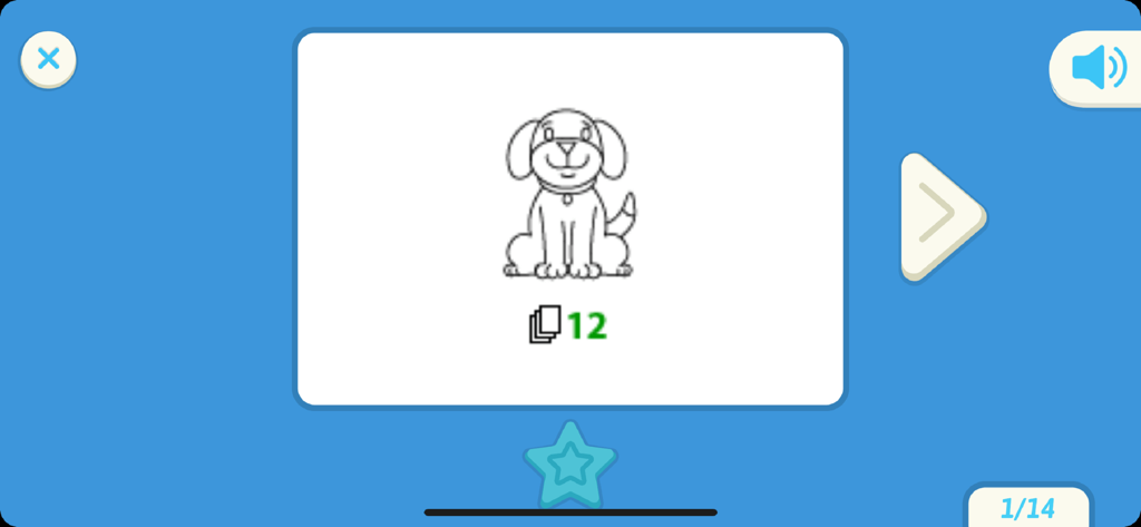 Interface of smART sketcher projector app showing a dog drawing lesson