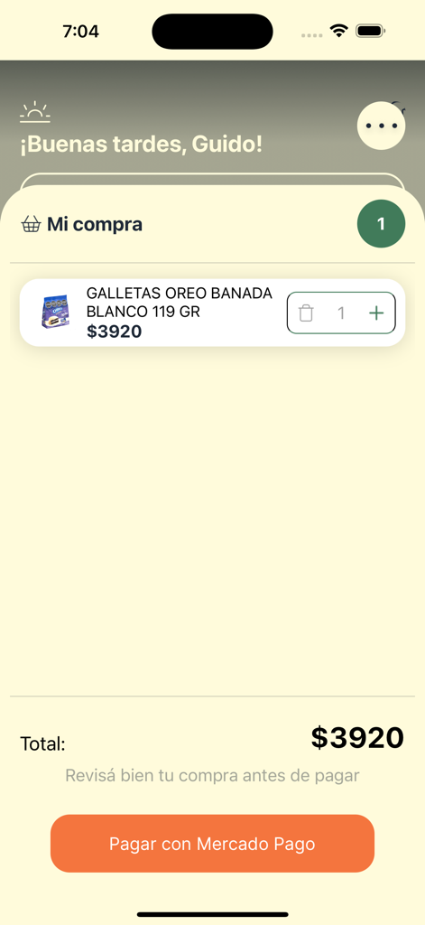 Fast Frat - Mobile app checkout screen for Fast Frat showing a shopping cart with one item and a payment button