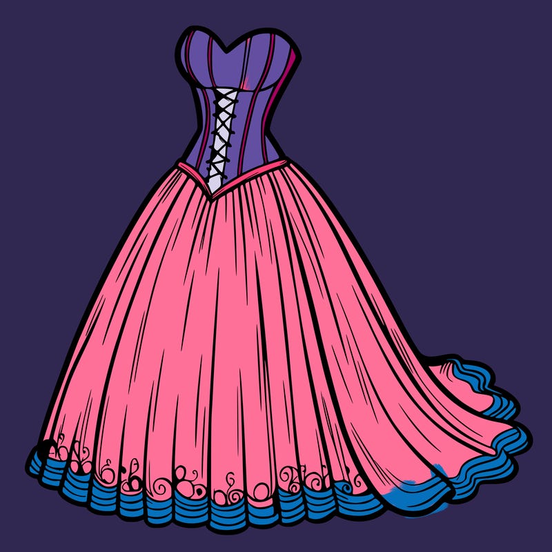 wedding dress-corset and a long and flowy skirt