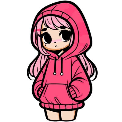 girl in oversized hoodie
