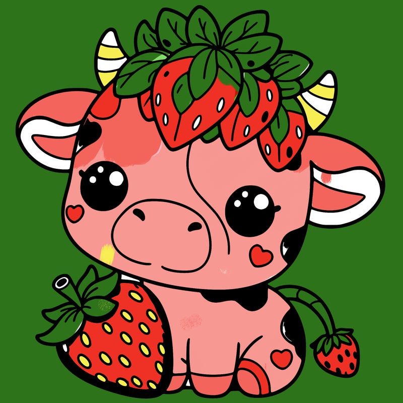 cute strawberry cow